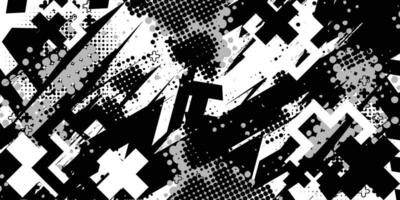 black and white abstract pattern with a lot of different shapes vector