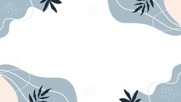 Abstract background with leaves and waves vector