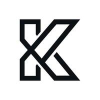 simple letter k stripe logo design template vector