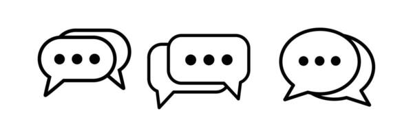 Chat icons isolated element. Set of talk bubble speech signs. Blank bubbles icons. Message icons. vector