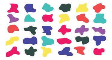 Blob shape organic in boho style. Collection from abstract modern forms and Liquid drop for design and print. Basic stains geometric, isolated elements on white background. vector