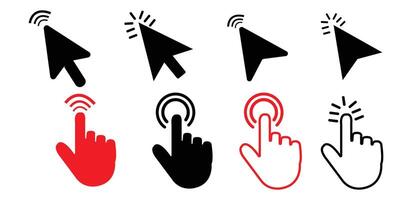 Hand click icon set.Computer mouse click cursor arrow icons. hand cursor icon. Touch screen symbol. pointer sign and symbol. vector