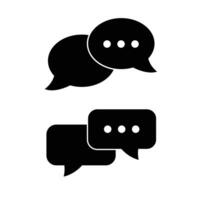Chat bubble set outline isolated on white background. Chat icon. Line chat icons for flat design. Talk baloon icons. Chat speech bubble. vector