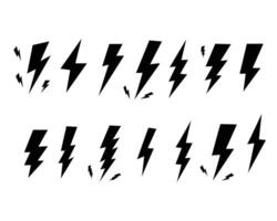 Lightning Thunderbolt Icon Set. electric icon set. Flash Symbol Set. Lighting Icons Set. power icons. energy signs. vector