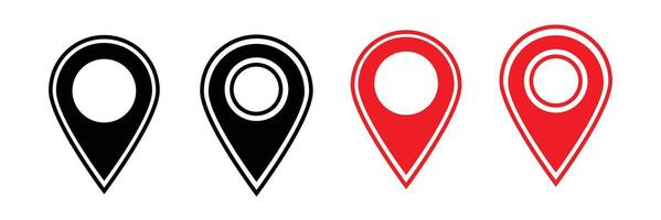 Set of location pin icons. Map marker pointer symbols, GPS location. Navigation map, location navigation icon, geo location point. vector