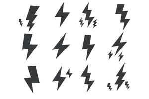 Flash thunder power icon set. flash lightning bolt icon with thunder bolt. Electric power icon symbol. power icon. vector