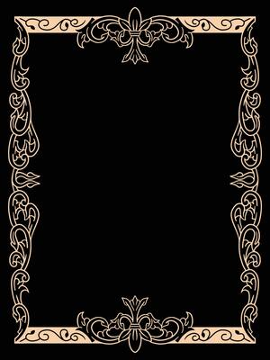 Ornamental Border with Botanical Curves and Elegance