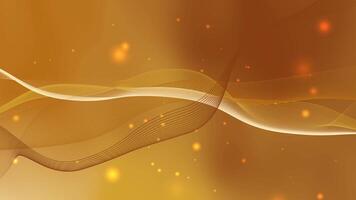 Abstract golden brown background with smooth flowing waves and glowing particles Warm gradient tones create an elegant luxurious feel Perfect for festive celebration event invitations graphic designs video