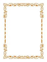 Flower and Leaf Botanical Frame with Scroll Flourishes vector