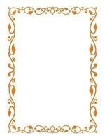 Botanical Frame with Leafy Scrollwork vector