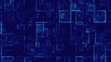 Abstract blue digital grid background with glowing square element Deep blue tone create a futuristic high tech look Perfect for technology themes sci fi design cyber security visuals and presentation video