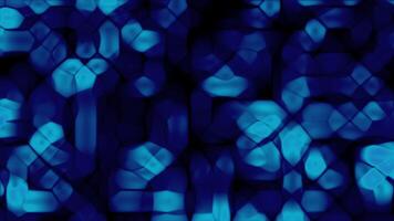 Abstract blue glowing mosaic texture with soft blurred geometric shapes Featuring deep blue and cyan tones Perfect for futuristic sci fi cyber themes AI and digital technology designs video