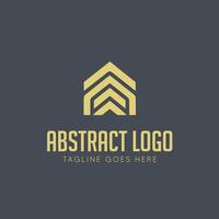 abstract logo design with a house and arrow vector
