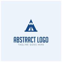 abstract logo design with a mountain and a triangle vector