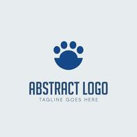 abstract logo with paw print vector