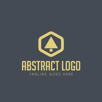 abstract logo design with a triangle and a gold leaf vector