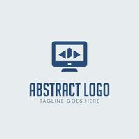abstract logo design for a computer vector