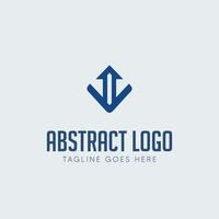 abstract logo design with an arrow pointing upward vector