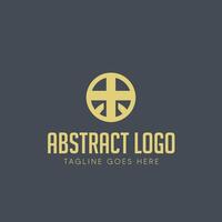 abstract logo design with a circle and a cross vector
