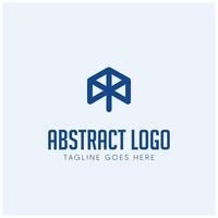 abstract logo design with a blue and white background vector