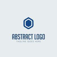 abstract logo design template with hexagon shape vector