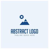 abstract logo design with mountains and gears vector