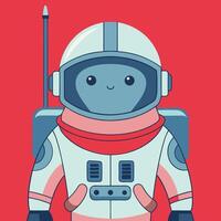 an astronaut in a red and white space suit vector