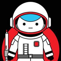 an astronaut with a red circle around him vector