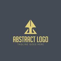 abstract logo design with an arrow up vector
