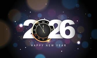 Happy New Year 2026 template - Sparkling burning text font made of sparklers vector