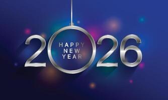2026 new year celebration square template with modern color and style vector