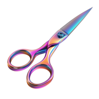 Rainbow Handle Scissors Isolated for Craft and Office Use Transparent Background png