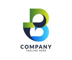 Abstract Letter B Logo template icon design with Gradient Colors vector