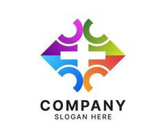 Abstract colorful geometric shape logo design. vector