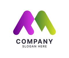 M letter abstract colorful logo template design. vector