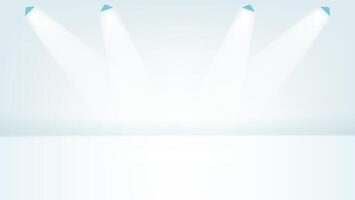 White room with four spotlights for product display presentation vector