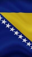 Bosnia and Herzegovina Waving Flag in Vertical Orientation. Realistic Flag Animation. Seamless Loop Background. video
