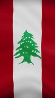 Lebanon Waving Flag in Vertical Orientation. Realistic Flag Animation. Seamless Loop Background. video