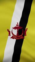 Brunei Waving Flag in Vertical Orientation. Realistic Flag Animation. Seamless Loop Background. video
