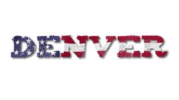 Denver Text with USA Flag Waving Inside. Seamless Loop Animation on Transparent Background. video