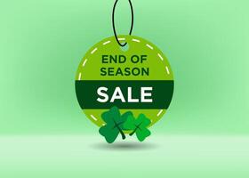 Text with stylist shape, End of Spring Season tag label, promotional graphic element design for advertisement. vector