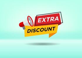 Stylist and colorful shape with Extra Discount text for promotional tag label design for advertisement. vector