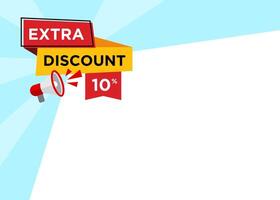 Text with stylist shape, Extra Discount tag label, promotional graphic element design for advertisement. vector