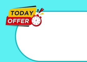 Today Offer tag label design with image frame and colorful element, promotional for advertisement. vector