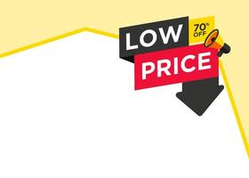 Low Price tag label design with image frame and colorful element, promotional for advertisement. vector