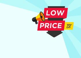 Promotional tag label design for advertisement with text Low Price, incorporated with stylist and colorful shape. vector