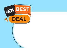 Best Deal tag label design with image frame and colorful element, promotional for advertisement. vector