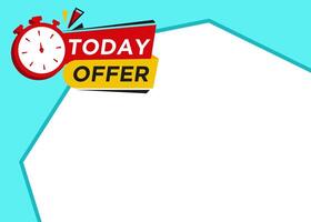 Today Offer text with image placeholder to add product or service, promotional tag label design for advertisement. vector