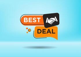 Stylist and colorful shape with Best Deal text for promotional tag label design for advertisement. vector