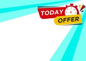 Text with stylist shape, Today Offer tag label, promotional graphic element design for advertisement. vector